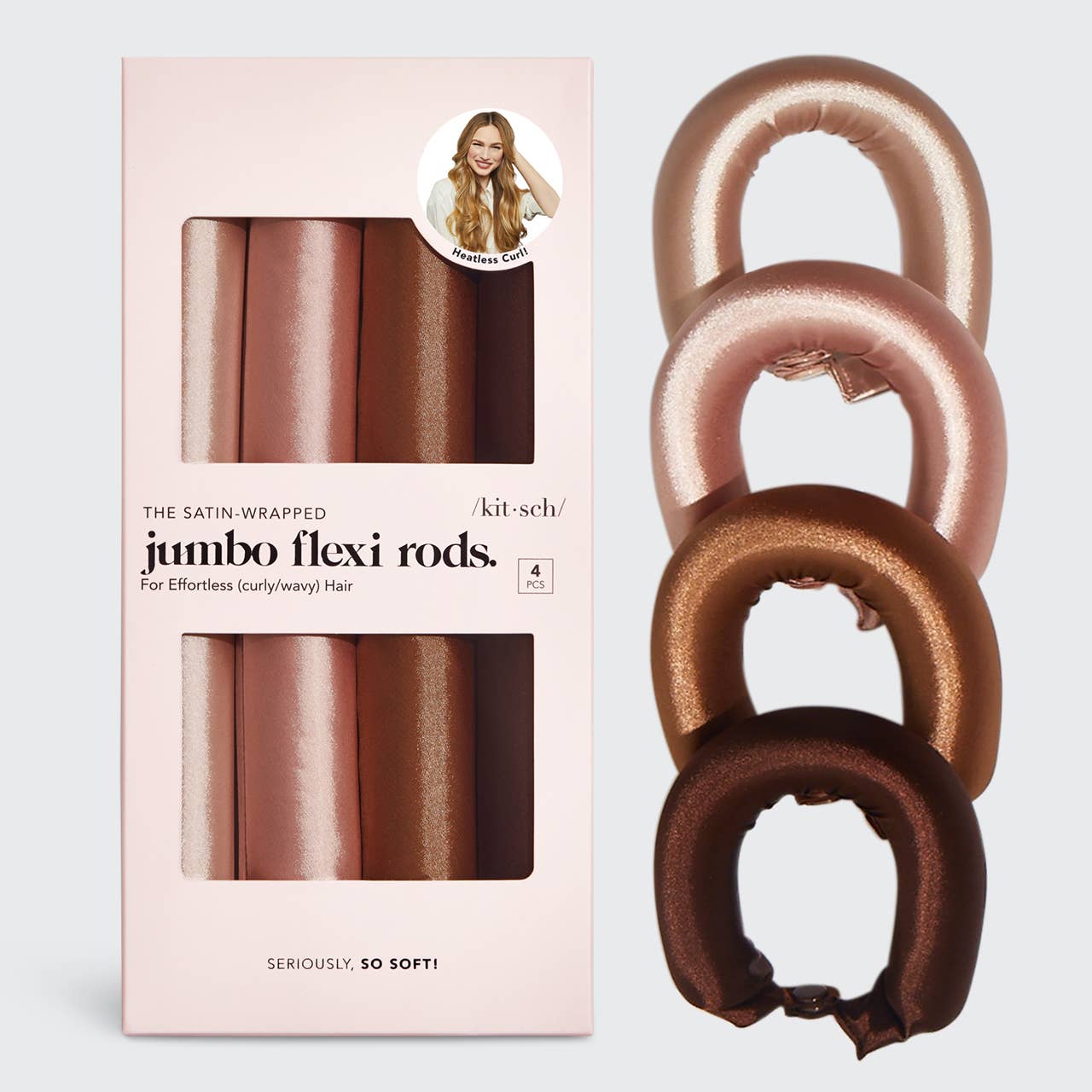 Hittevrije Jumbo Krulset van Satijn - Rosewood - Maeva Studio